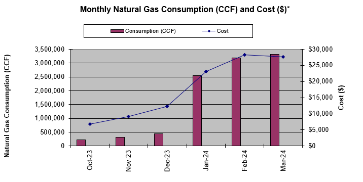Monthly Gas Consumption and Cost 2024