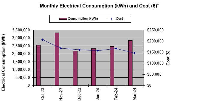 Monthly Electric Consumption and Cost 2024